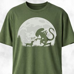 Alien Xenomorph Booping Doxie T Shirt Gift For Dog Lover