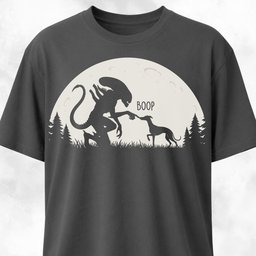 Alien Xenomorph Booping Italian Greyhound T Shirt Gift For Dog Lover