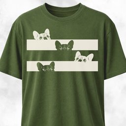 Black And White Frenchie Silhouettes T Shirt Gift For Dog Lover