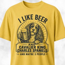 Beer And Cavalier King Charles Spaniels T Shirt Gift For Dog Lover