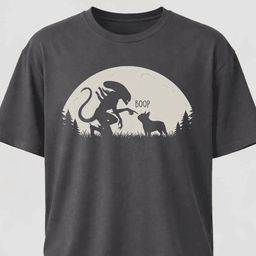 Alien Xenomorph Booping Frenchie T Shirt Gift For Dog Lover