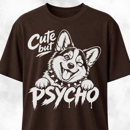 Cute But Psycho Corgi T Shirt Gift For Dog Lover