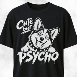 Cute But Psycho Corgi T Shirt Gift For Dog Lover