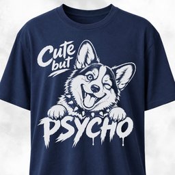 Cute But Psycho Corgi T Shirt Gift For Dog Lover