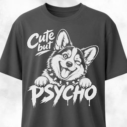 Cute But Psycho Corgi T Shirt Gift For Dog Lover
