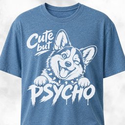 Cute But Psycho Corgi T Shirt Gift For Dog Lover