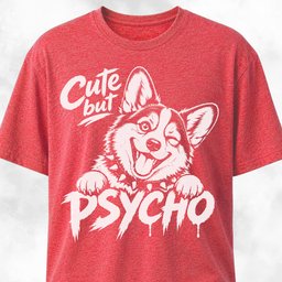 Cute But Psycho Corgi T Shirt Gift For Dog Lover