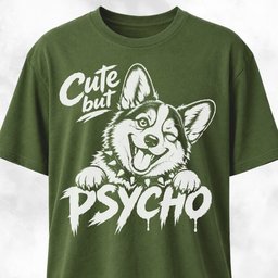 Cute But Psycho Corgi T Shirt Gift For Dog Lover
