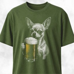 Chihuahua Sipping Beer T Shirt Gift For Dog Lover