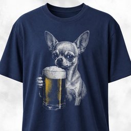 Chihuahua Sipping Beer T Shirt Gift For Dog Lover