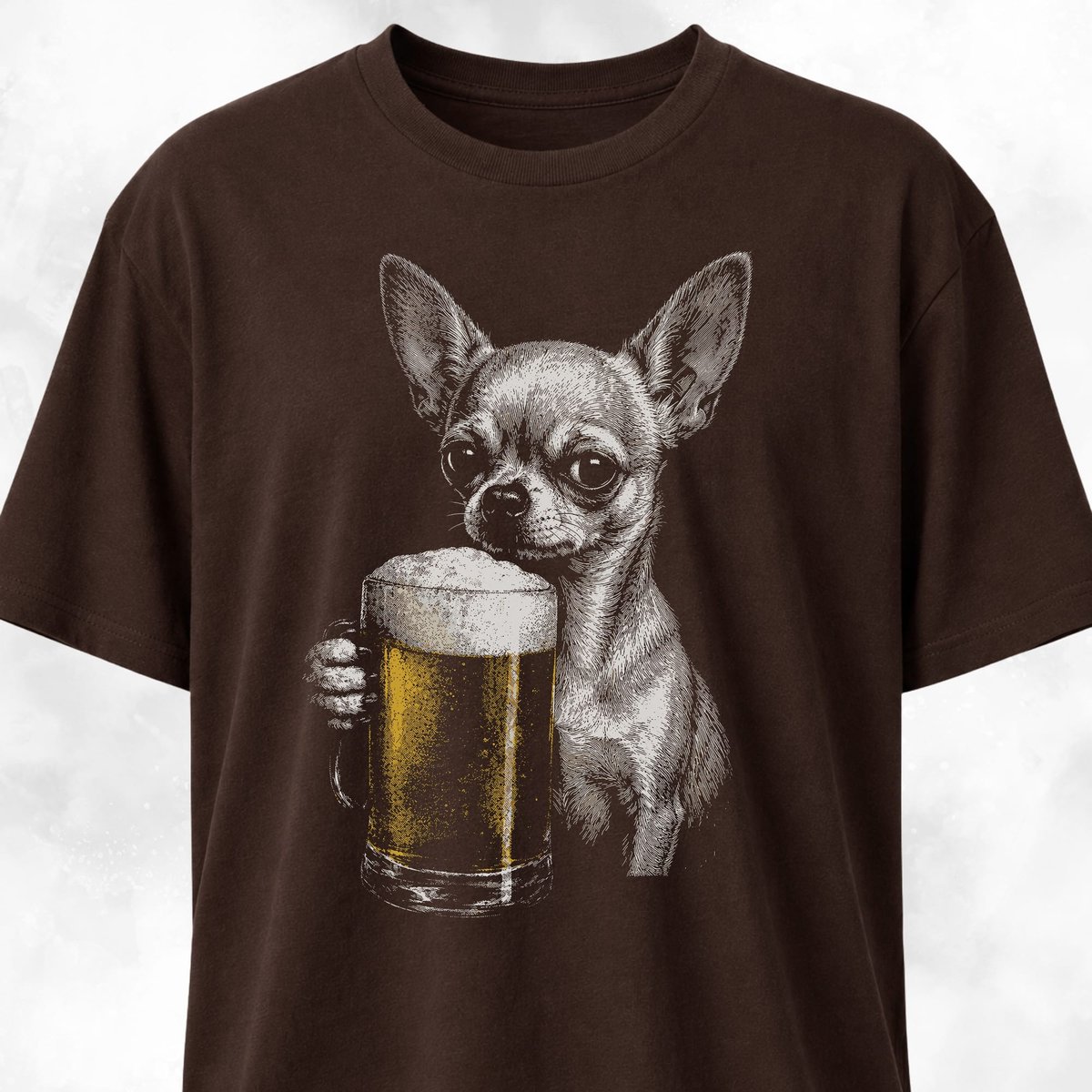 Chihuahua Sipping Beer T Shirt Gift For Dog Lover