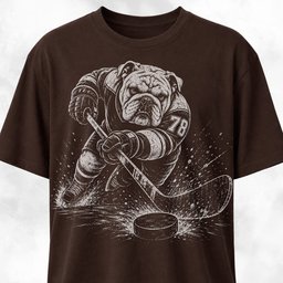 Bulldog Playing Hockey T Shirt Gift For Dog Lover