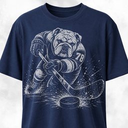 Bulldog Playing Hockey T Shirt Gift For Dog Lover