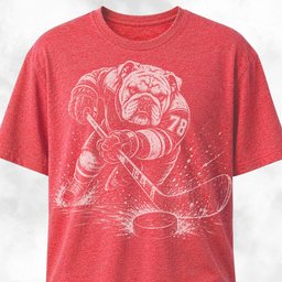 Bulldog Playing Hockey T Shirt Gift For Dog Lover