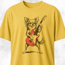 Chihuahua Playing Guitar T Shirt Gift For Dog Lover