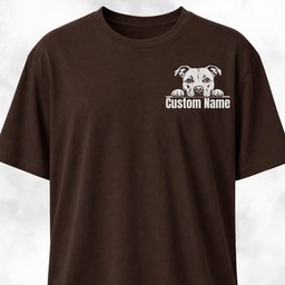 Custom Pitbull Pocket Design T Shirt Gift For Dog Lover