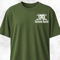 Custom Pitbull Pocket Design T Shirt Gift For Dog Lover