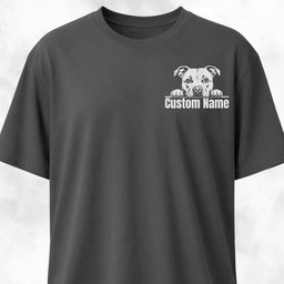 Custom Pitbull Pocket Design T Shirt Gift For Dog Lover