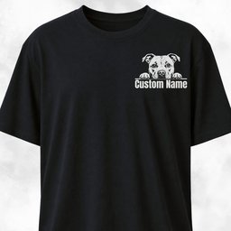 Custom Pitbull Pocket Design T Shirt Gift For Dog Lover