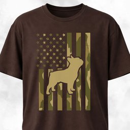 Camo American Flag Frenchie Silhouette T Shirt Gift For Dog Lover
