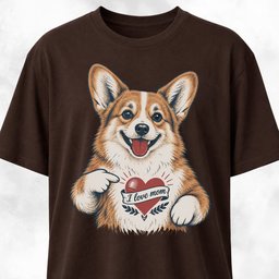 Corgi Love Mom Chest Tattoo T Shirt Gift For Mom
