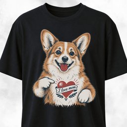 Corgi Love Mom Chest Tattoo T Shirt Gift For Mom