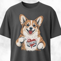 Corgi Love Mom Chest Tattoo T Shirt Gift For Mom