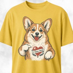 Corgi Love Mom Chest Tattoo T Shirt Gift For Mom