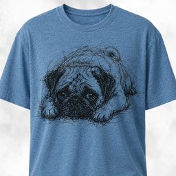 Cute Pug Scribble T Shirt Gift For Dog Lover