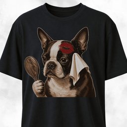 Boston Terrier With A Mirror T Shirt Gift For Dog Lover