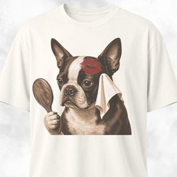 Boston Terrier With A Mirror T Shirt Gift For Dog Lover