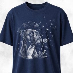Boxer Blowing Dandelion T Shirt Gift For Dog Lover