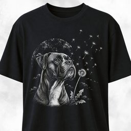 Boxer Blowing Dandelion T Shirt Gift For Dog Lover