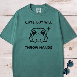 Cute But Will Throw Hands Frog T Shirt Gift For Frog Lover
