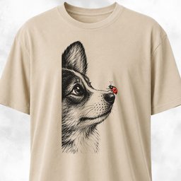Corgi With Ladybug T Shirt Gift For Dog Lover