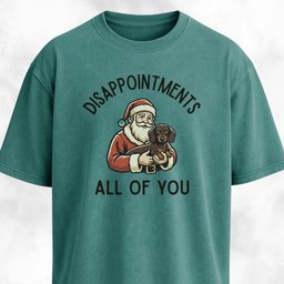 Disappointed Santa With Dachshund T Shirt Gift For Dog Lover