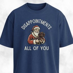 Disappointed Santa With Dachshund T Shirt Gift For Dog Lover