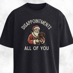 Disappointed Santa With Dachshund T Shirt Gift For Dog Lover