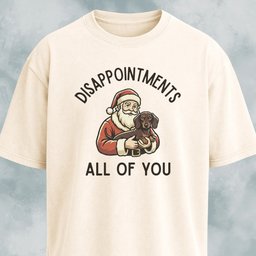 Disappointed Santa With Dachshund T Shirt Gift For Dog Lover