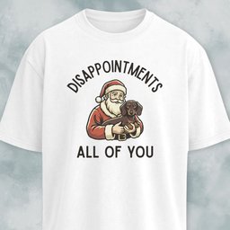 Disappointed Santa With Dachshund T Shirt Gift For Dog Lover
