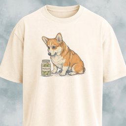 Corgi With Pickle Jar T Shirt Gift For Dog Lover