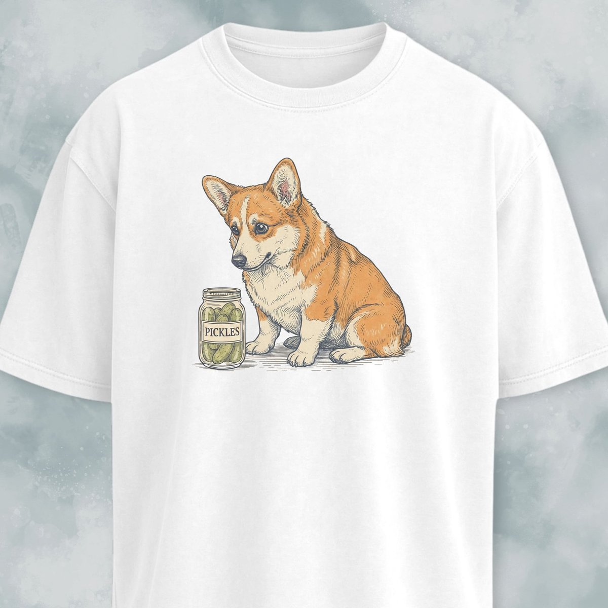 Corgi With Pickle Jar T Shirt Gift For Dog Lover