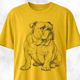 Bulldog Scribble T Shirt Gift For Dog Lover