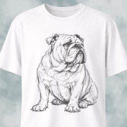 Bulldog Scribble T Shirt Gift For Dog Lover