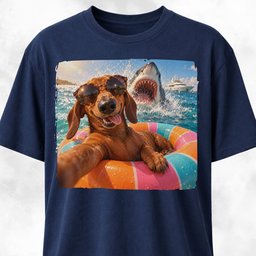 Dachshund With Shark T Shirt Gift For Dog Lover