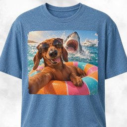 Dachshund With Shark T Shirt Gift For Dog Lover
