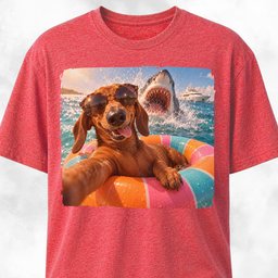 Dachshund With Shark T Shirt Gift For Dog Lover