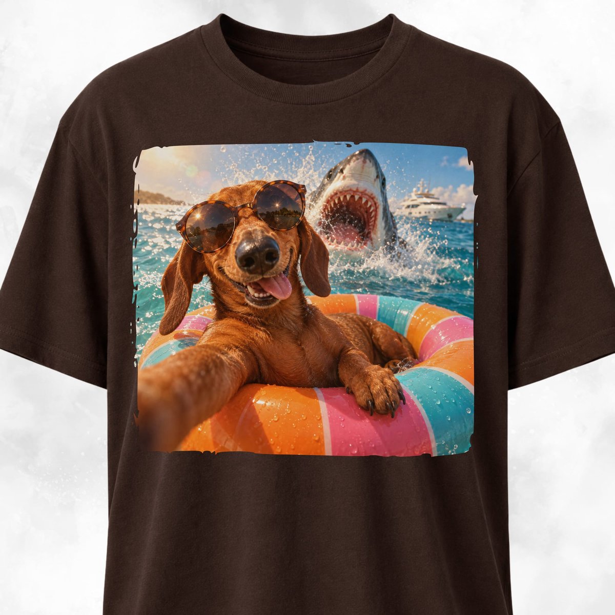 Dachshund With Shark T Shirt Gift For Dog Lover