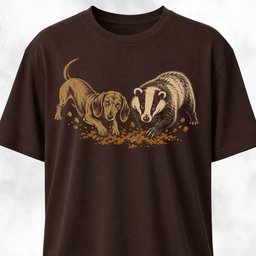 Dachshund Digging With Badger T Shirt Gift For Dog Lover