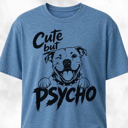 Cute But Psycho Pitbull T Shirt Gift For Dog Lover